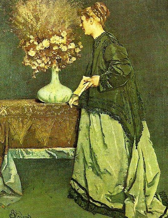 Alfred Stevens autumn flowers oil painting image